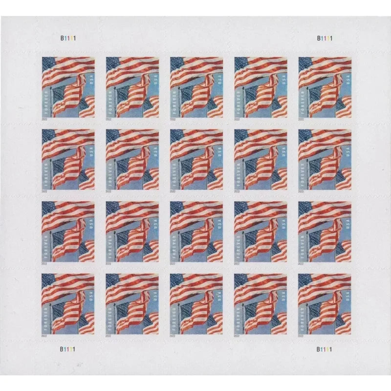 2022 U.S. Flag Forever Stamps – First-Class Postage Sheet